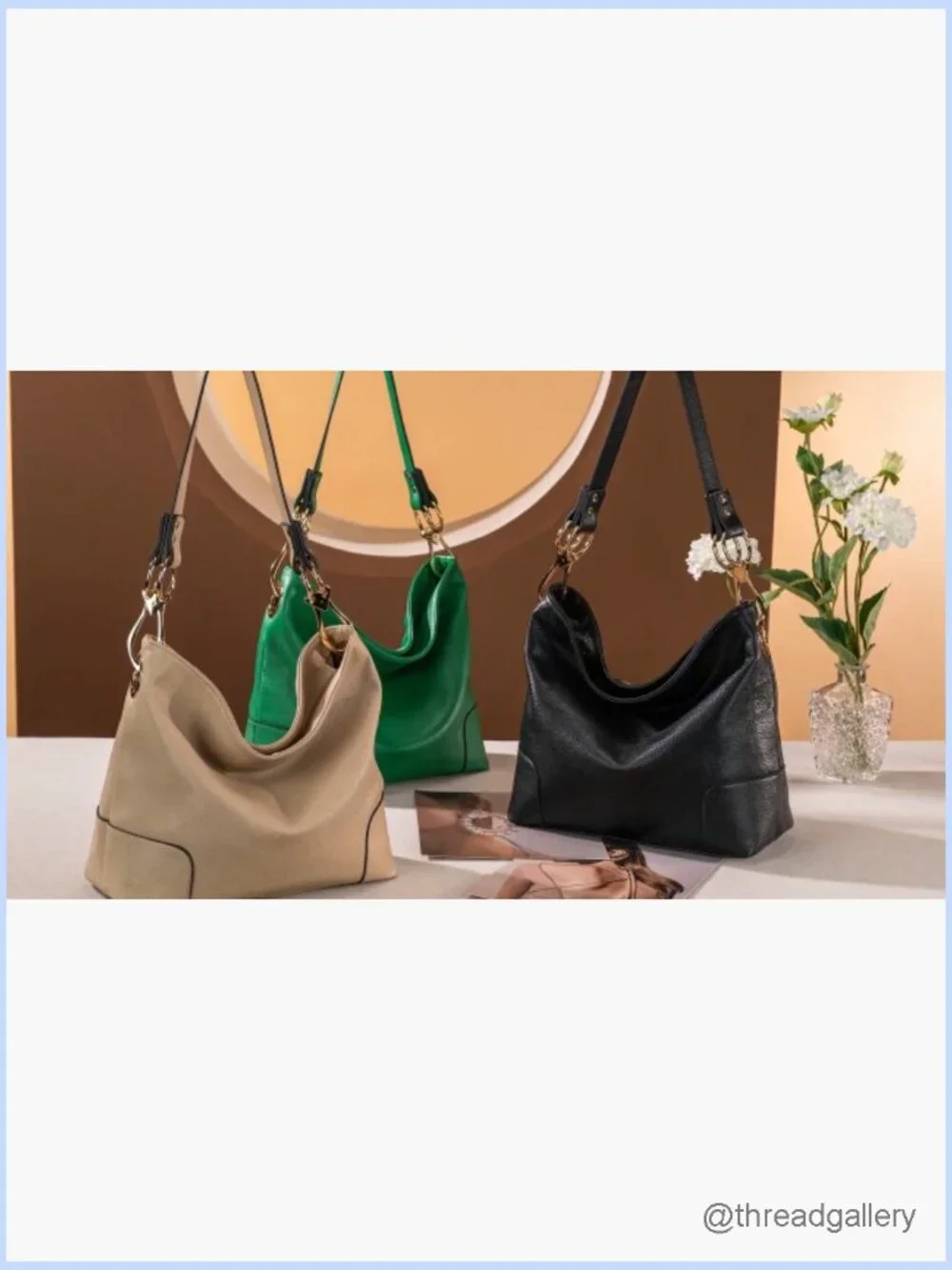 Slouchy Hobo Bag with Removable Strap Faux Leather